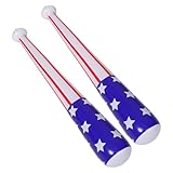 Cabilock 2 Stück Aufblasbarer Baseballschläger Robustem PVC Luftgefüllt mit US flaggen Design Strapazierfähig und Einfach zu Aufblasen Vielseitig für Outdoor Spiele und Poolpartys Geeignet