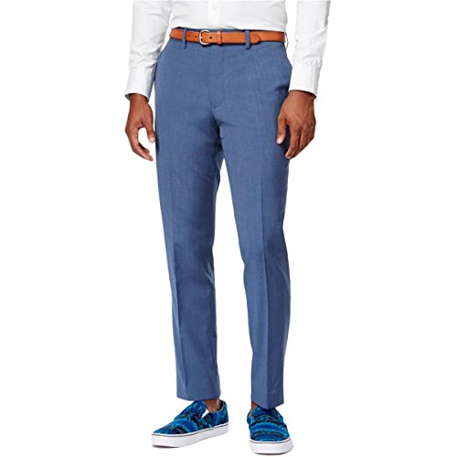 Bar III Mens Wool Slim Fit Dress Pants Blue 34/34