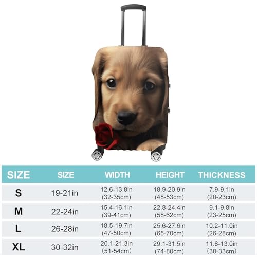 Cute Pet Dog Travel Luggage Cover Anti-scratch Suitcase Cover Elastic Suitcase Protective Cover Fits 19-32 Inch Luggage L2