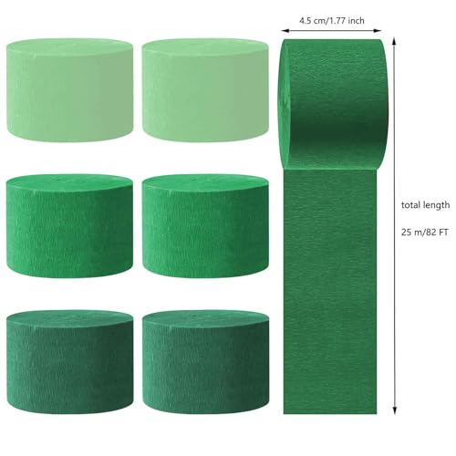 Image of Capesaro Green Crepe Paper Streamers - 6 Rolls Party Streamers for Various Festival Party Decorations