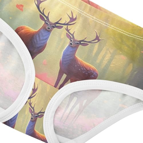 Fantasy Deer Forest Blooming Toddler Girls Underwear 2t Cotton Panties Little Girl Personalized Briefs Girls Undies4