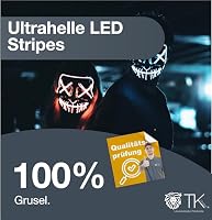 TK Gruppe Timo Klingler LED Grusel Maske - wie aus Purge für Halloween, Fasching & Karneval als Kostüm für Herren & Damen (3x blau) – Ansicht 5
