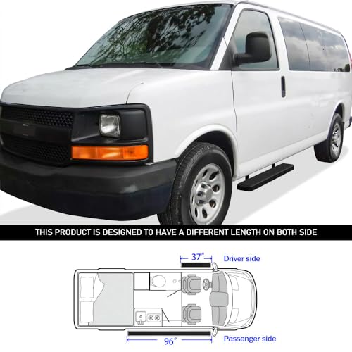 Estribos negros de acero inoxidable de 6in APS para camioneta miniatura 6