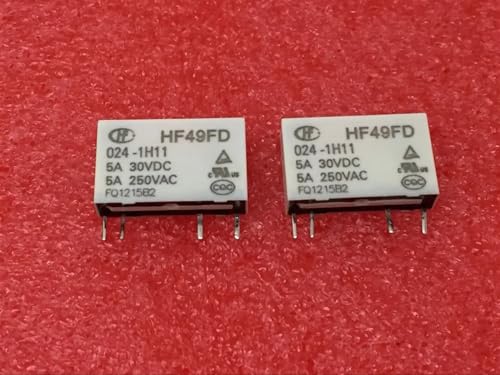 Relé HF49FD-024-1H11 de 24V y 4 pines en paquete de 10 unidades