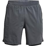 Under Armour mens Launch Stretch Woven 7-inch 2n1 Short, Pitch Gray/Reflective, Large US