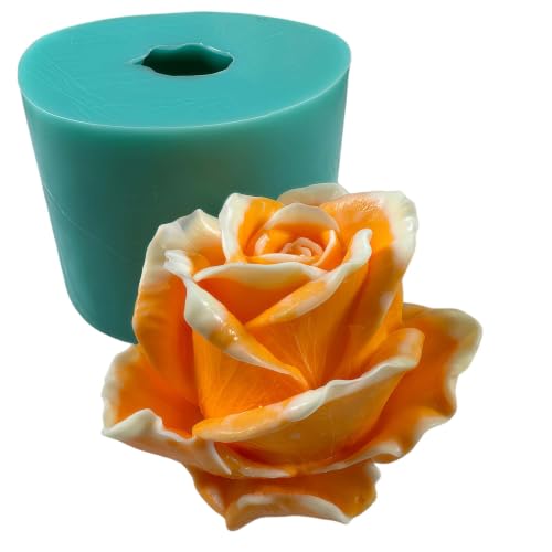 3D Realistic Rose Flower Silicone Mold,Full Bloom Rose Candle Making Mold,Food Grade Silicone Casting Mold for Scented Candle,Handmade Soap,Epoxy Resin,Chocolate,Floral DIY Craft by I-BEST - Used condition - US$17.94