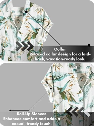 Leriya Fashion Men's Casual Rayon Relaxed Fit Shirt Button Down Summer Shirts for Men | Stylish Printed | Short Sleeve | Trendy (Available in Plus Size and Combo Pack of 2)