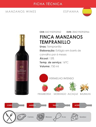 Vinho Tinto Espanhol Finca Manzanos Tempranillo 750 ml