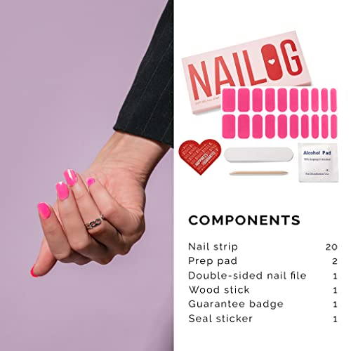 Nailog Pellicola Per Unghie In Gel Semi-Indurita, 20 Pcs Adesivi E Decalcomanie Per Unghie, Nail Art Stickers Adesivo Smalto Per Unghie Manicure Per Donne Ragazze, Pink Bomb - 6