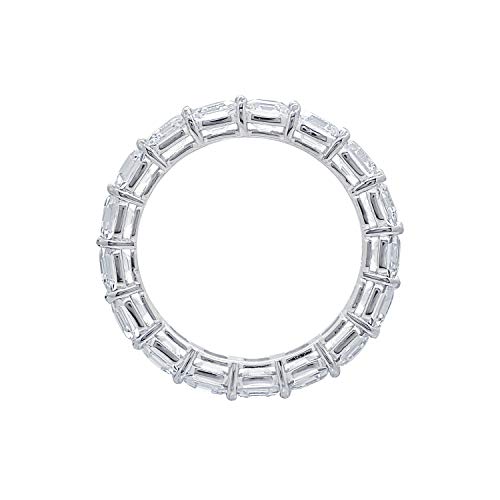 Diamonbliss Rhodium Clad Sterling Silver 6 Cttw Asscher Cut Simulated Diamonds Eternity Ring, Size 6 #TOP2