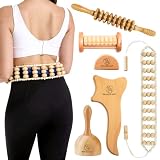 Peaced Out 5-Piece Maderoterapia Kit - Lymphatic Massager Set with Cup, Roller Stick, Gua Sha Shaper