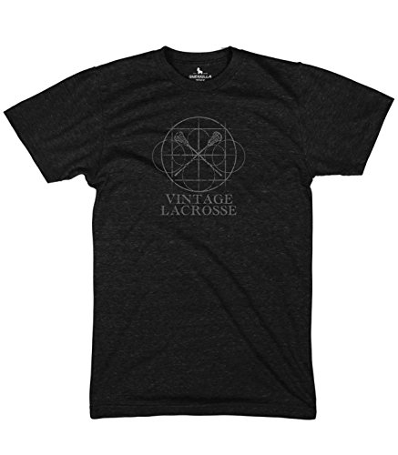 Guerrilla Tees Vintage Lacrosse Tshirts Graphic lax Shirts Funny Cool Story bro tees lax Gear, 2X-Large Heather Black