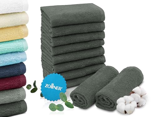 Zollner 10 Toallas Para La Cara, Algodón 100 , 30x30 Cm, Gris Oscuro Zollner 10 Toallas Para La Cara, Algodón 100 , 30x30 Cm, Gris Oscuro