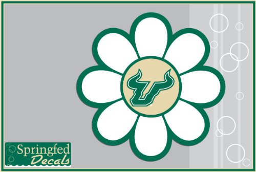USF BULLS BULL HORNS FLOWER 6" Vinyl Decal South Florida Car Truck Sticker