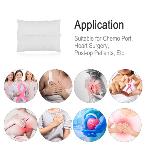 Image of Little Port Pillow Heart Surgery Pillows for Chemo Port After Open Heart Surgery Recovery Gifts Bypass Pacemaker Must Haves Protector Cushion Minky Dot White