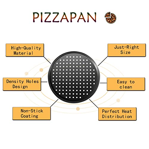 Mobzio Pizza Steel Pan For Oven, Pizza Crisper Pan With Holes 12 Inch, Nonstick Round Pizza Baking Sheet Oven Tray, Perforated Carbon Steel Pizza Bakeware For Home Restaurant Kitchen Baking (12 Inch) #TOP3