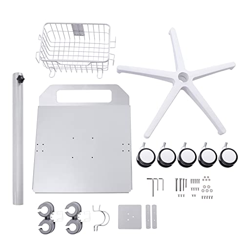 image for gaebeoih Medical Mobile Cart, 33.46-43.71in Height Adjustable Metal Tr