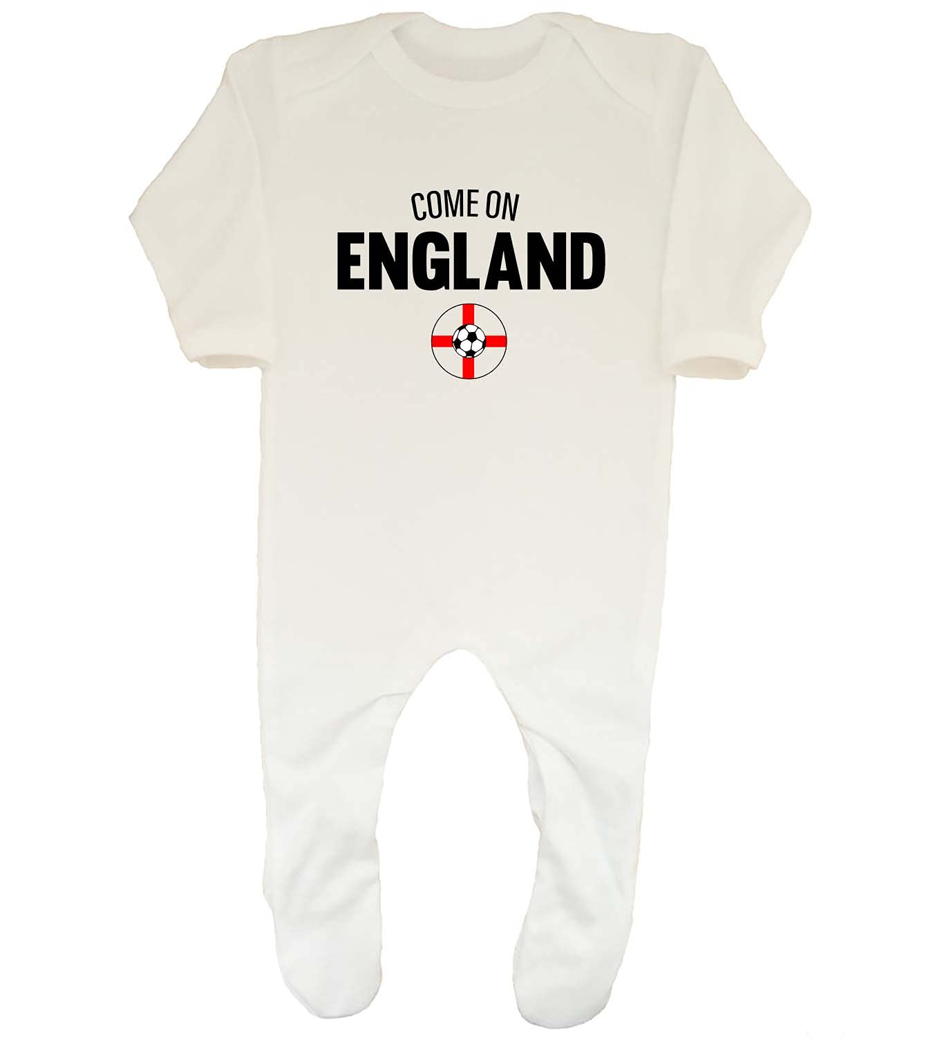 Shopagift Come On England Football Soccer Boys Girls World Cup Baby Romper Gift White