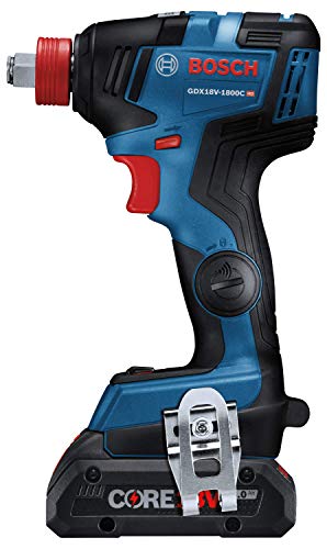 BOSCH GDX18V-1800CB15 Freak 18V EC Brushless Connected-Ready 1/4 In. and 1/2 In. Two-In-One Bit/Socket Impact Driver Kit with (1) CORE18V 4.0 Ah Compact Battery