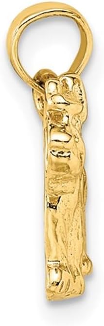 14K Yellow Gold Schnauzer Dog Charm Pendant Necklace with Chain