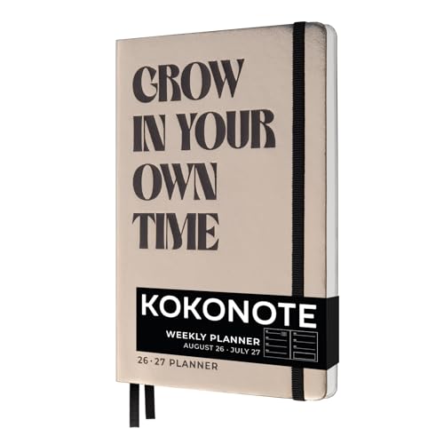 Kokonote Pocket Academic Diary 2026-2027 Week to View - Bronze Bold | Academic Planner 2026-2027, Back to School Diary 2026 2027 Week View, Weekly Planner | Aesthetic Stationery Gifts