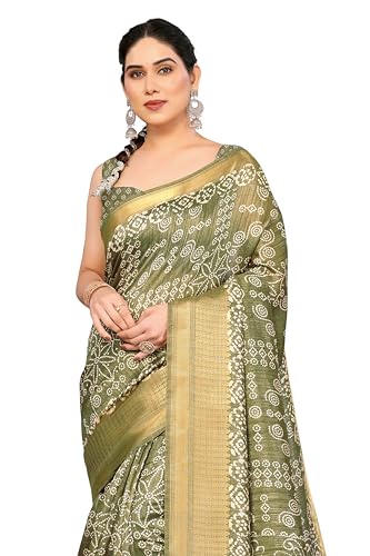 Image of MIRCHI FASHION Women Saree Cotton Silk Batik Block Printed | Breathable Office Wear and Regular Use Sari with Blouse Piece