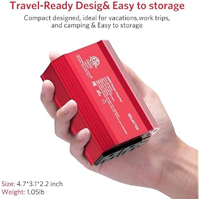 300W Power Inverter DC 12V to 110V AC Car Outlet Adapter with USB-C[PD65W] & USB-A[QC18W] Fast Charging Ports and Dual AC Outlets Car Power Inverter for Phone, Laptop on Road Trip (Red) (Red)