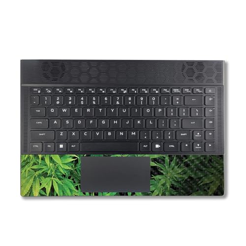 Image of MightySkins Carbon Fiber Skin Compatible with Alienware X14 R2 (2023) Full Wrap Kit - Weed | Protective, Durable Textured Carbon Fiber Finish | Easy to Apply & Change Styles | Made in The USA
