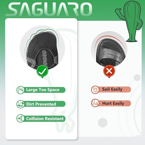 SAGUARO Barfußschuhe Herren Sandalen Damen Geschlossen Trekkingsandalen Sommer Outdoor Barfuß Sportsandalen, Schwarz 43 EU