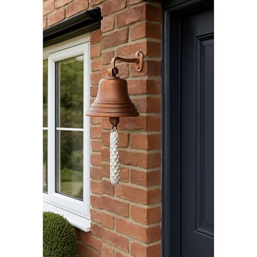 ACL Home Pub Bar Zubehör Handtürklingel - Wandmontierte Bar-Türklingel Nautische Dekorationen - Einzigartige Kupfer-Türklingel mit Lauten und knackigen Klängen Ideal für Weihnachten (10 inch)