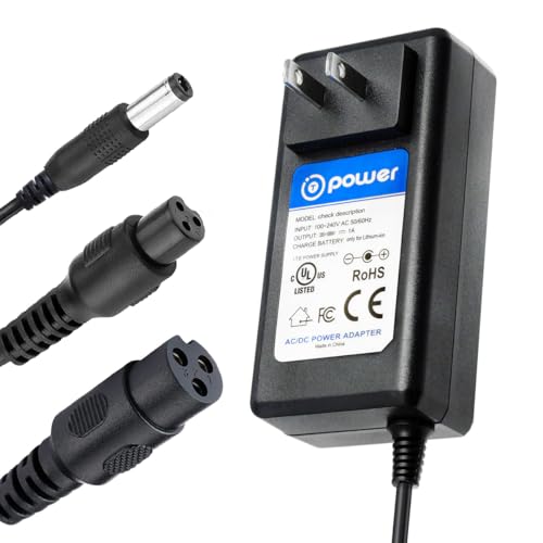 T POWER 3-Prong 42V AC DC Adapter for Swagtron SG-5 Swagger 5 5S T1 T3 T6 SG-5S 96268-2 SwagBoard Pro T1 Elite T380 JDNSHS6 SPS-T844202000-C8 Electric Scooter FY0634201500 Class 2 Power Suply Charger