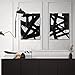 Zessonic Black And White Abstract Wall Art - Black Painting Stroke Graffiti Artwork for Living Room, Bedroom, Office Decor,12