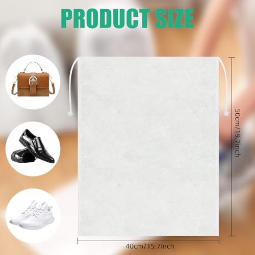 100 Pack Shoe Bags for Travel, 20 x 16 Inch Large Dust Bags for Handbags, Non Woven Travel Shoe Bags for Packing in Suitcase, Drawstring Breathable Shoe Travel Bag, Dust Cover for Storage2