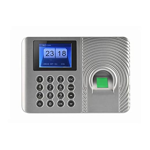 tidklocka 1000 Användare Office Biometric Fingeravtryck Tid Närvaro Maskinkod USB-disk Excel Exportera Empolyee Recognition Recorder för anställda småföretag (Color : Silver)