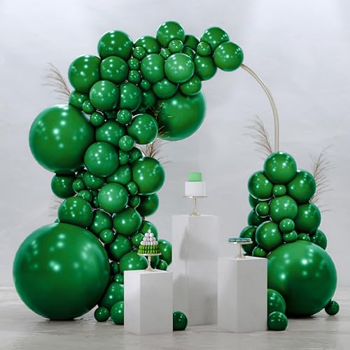 PartyWoo Dark Green Balloons 99pcs Different Sizes of 36 18 12 10 5 Inch Emerald Hunter Forest Green Balloon Arch Kit for Birthday Christmas Graduation Dinosaur Jungle Party Decorations Green-Y56
