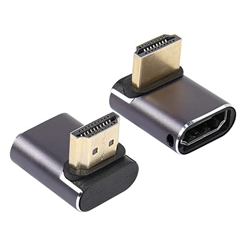 RIIEYOCA 8K HDTV 2.1 Adapter, 48Gbps 90 Degree Up Angle hdtv Male to Female Adapter