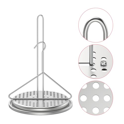 BMMXBI Turkey Chicken Fryer with Handle Lifter Hook Kit for Deep Fry Pot, Turkey Fryer Poultry Hanger with Vertical Roaster Holder Base, Turkey Deep Fryer Rack, Deep Fry Pot Accessories