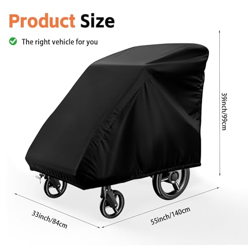 WGIDSKKI Faltgarage für Fahrradanhänger, Fahrradanhänger Abdeckung mit Winddichtes Und mit UV-Schutz, 210D Oxford-Gewebe Wasserdicht Abdeckung, Schwarz