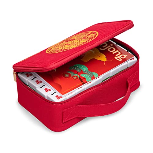 Black Long Di Fang Portable Chinese Mahjong Set, English Manual, Professional Complete Mahjong Game Set - Suitable For Chinese Style Games #TOP1