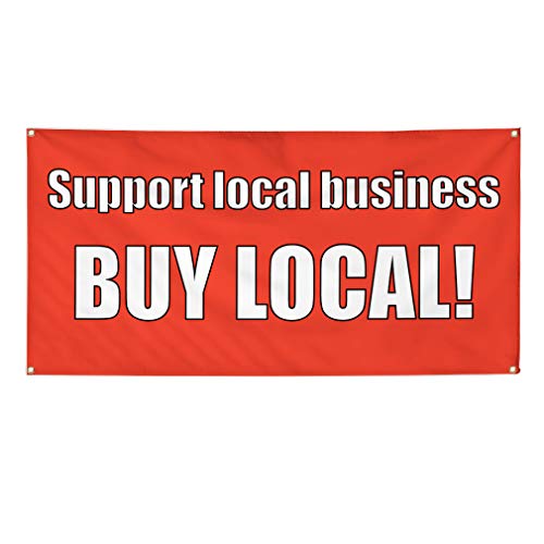 Vinyl Banner Multiple Sizes Support Local Business Buy Business Outdoor Weatherproof Industrial Yard Signs 4 Grommets 24x48Inches