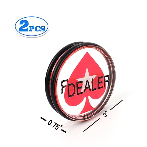 Image of GSE Games & Sports Expert 3-Inch Double-Sided Casino Grade Clear Acrylic Poker Dealer Puck Button for Gambling Card Games, Texas Hold 'em, Poker Nights, Tournaments