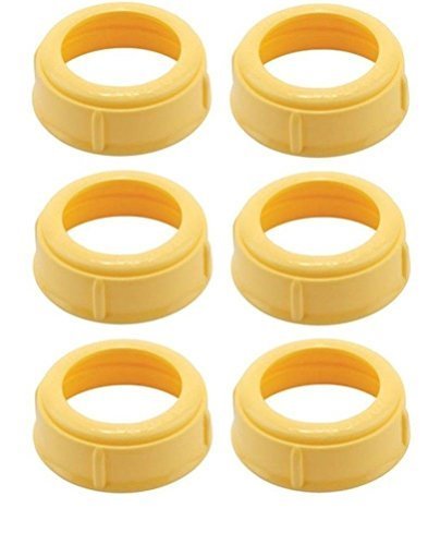 (6 Collars) MEDELA Bottle Nipple Collars Rings New! for slow or medium flow Wide Base