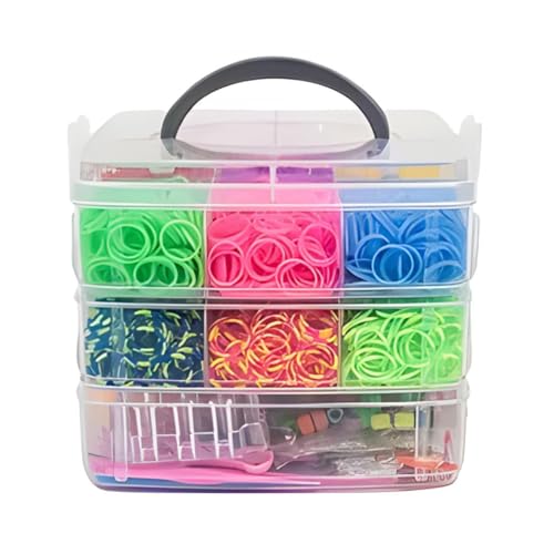 Kit Maleta Tear 4000 Elastico Loom Band Pulseira Artesanato Infantil Completo