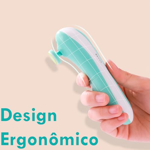 Lixa de Unha Eletrica Para Bebe Recém Nascido Com Luz Aparador Cortador Confortável 6 em 1 Diversas