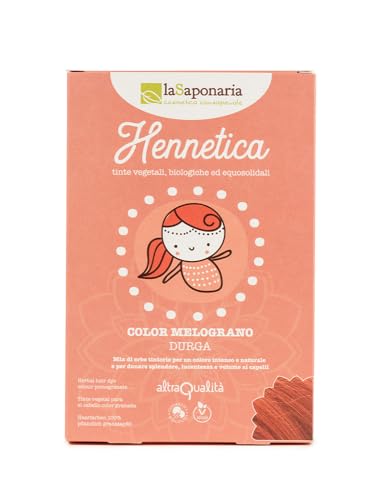 La Saponaria | Tinte vegetal de henna castaño Indrani. Color natural y duradero. 100 g (Granada, 100g)