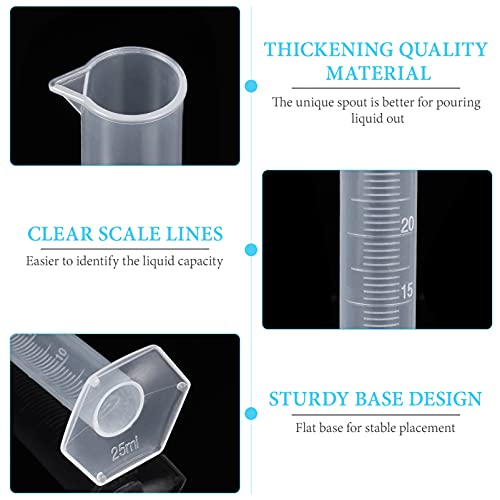 Lurrose Conjunto de Cilindros Graduados 5 Cilindros De Medição de Laboratório 250Ml Tubo de Ensaio d