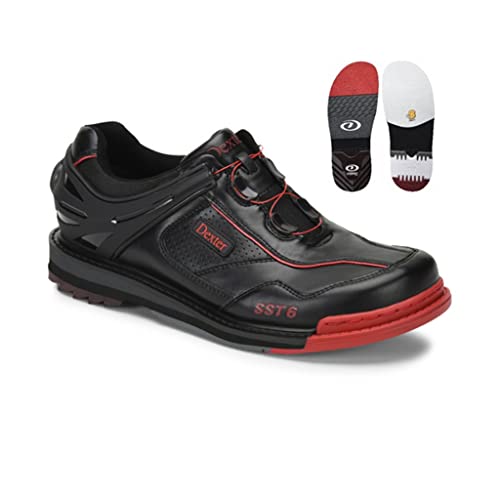 Image of Dexter Mens Modern Bowling Shoes, Black/Red, 10 US