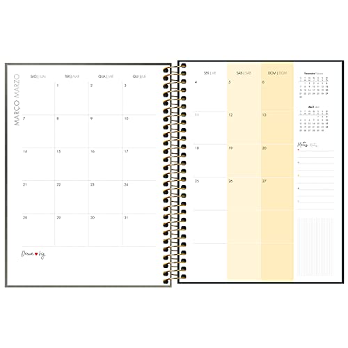 Planner Espiral 17,7 x 24 cm West Village Metalizado 2022 - Estampa Degradê chumbo e prata - Tilibra