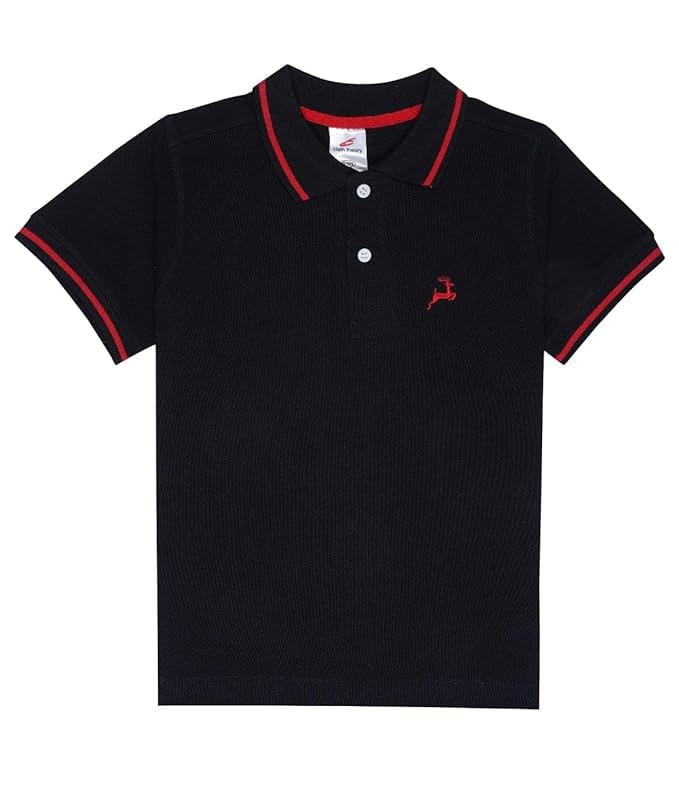 Image of Cloth Theory Boys Cotton Polo T-Shirt for Kids Regular Fit Half Sleeve Casual Summer Polo Neck T-Shirt