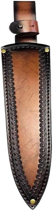 1PC Knife Sheath with Belt Loop, Top-layer Cowhide Leather Protective Case with Snap Closure Fits for Outdoor Activities
